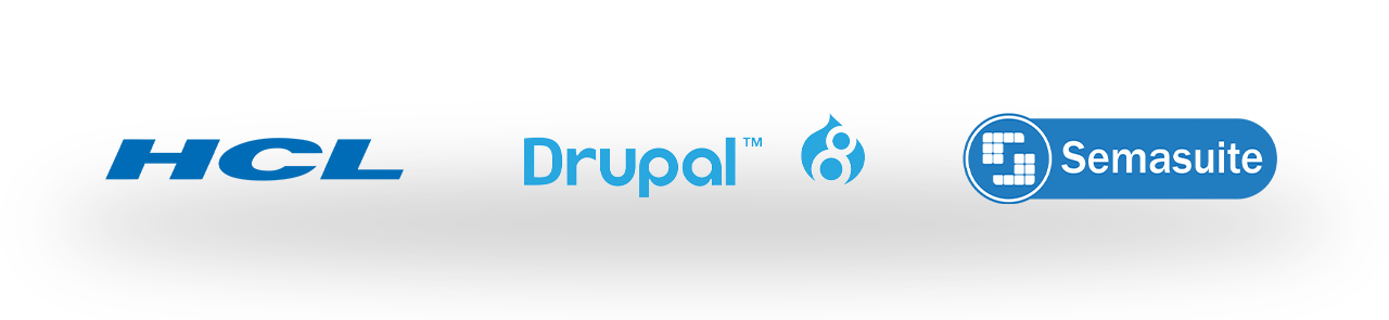 Partner-Logos: HCL, Drupal, Semasuite